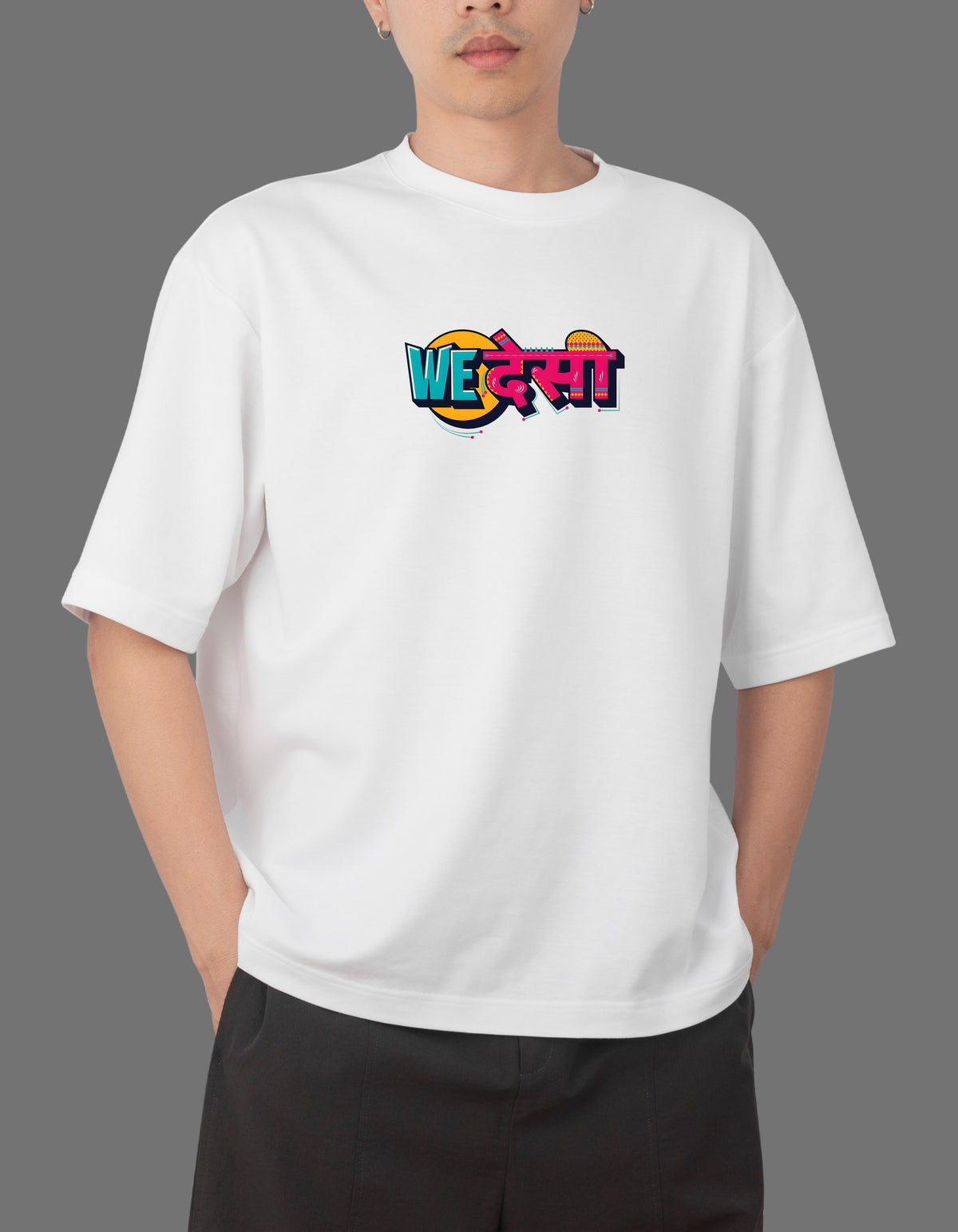 We Desi DTF Printed Unisex T-Shirt – Terry Cotton, Half Sleeve, Regular Fit