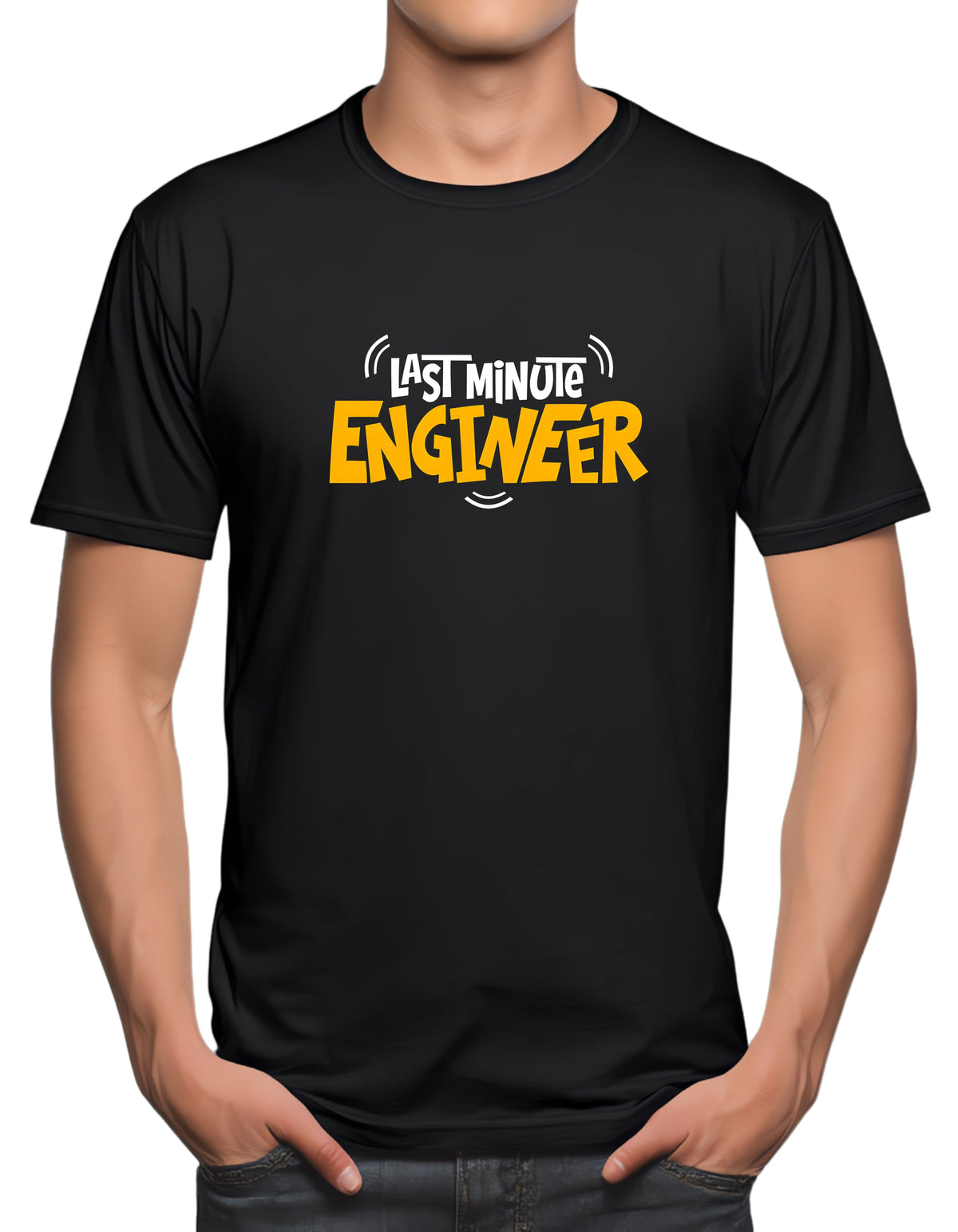 Last Minute Engineer DTF Printed Unisex T-Shirt – Terry Cotton, Half Sleeve