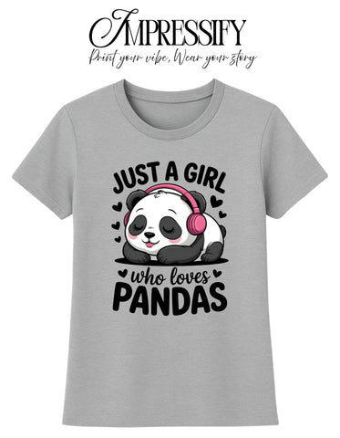Cute Panda Lover – DTF Printed Women’s T-Shirt (Terry Cotton, Regular Fit)