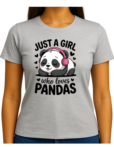 Cute Panda Lover – DTF Printed Women’s T-Shirt (Terry Cotton, Regular Fit)