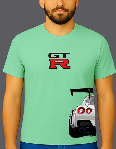 GTR Car DTF Printed Men’s T-Shirt – Terry Cotton, Regular Fit