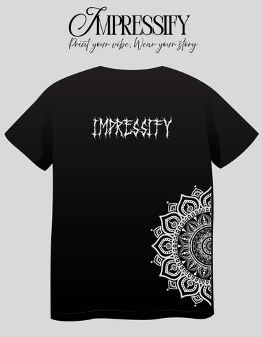 Impressify Mandala DTF Printed Unisex T-Shirt – Terry Cotton, Half Sleeve
