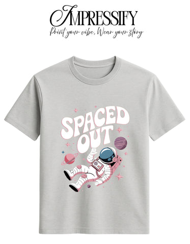 Spaced Out Astronaut DTF Printed Unisex T-Shirt – Terry Cotton, Regular Fit