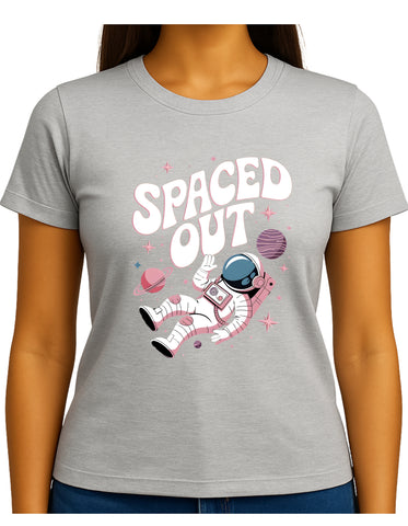Spaced Out Astronaut DTF Printed Unisex T-Shirt – Terry Cotton, Regular Fit