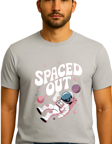 Spaced Out Astronaut DTF Printed Unisex T-Shirt – Terry Cotton, Regular Fit