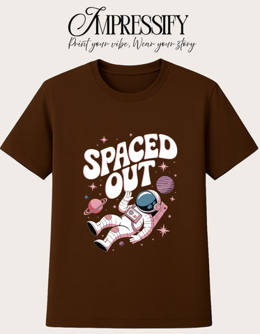 Spaced Out Astronaut DTF Printed Unisex T-Shirt – Terry Cotton, Regular Fit