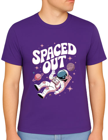 Spaced Out Astronaut DTF Printed Unisex T-Shirt – Terry Cotton, Regular Fit