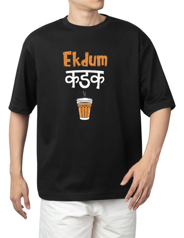 Ekdum Kadak Chai DTF Printed Unisex T-Shirt – Terry Cotton, Half Sleeve