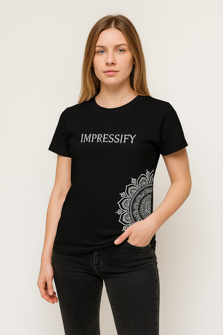 Impressify Mandala DTF Printed Unisex T-Shirt – Terry Cotton, Half Sleeve